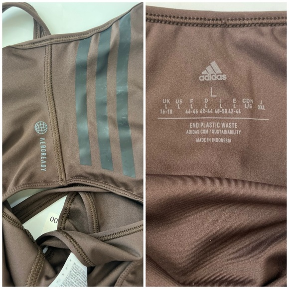 NWT adidas Train Icons 3 Stripe Leotard WMN Sz L - Picture 9 of 9